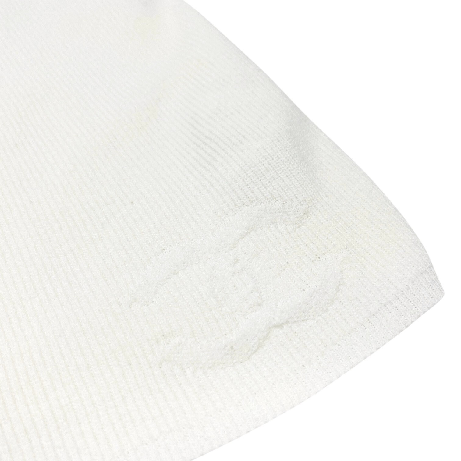 CHANEL Vintage 05P CC Mark Logo Rib Knit Tank Top #38 Sleeveless White Cotton