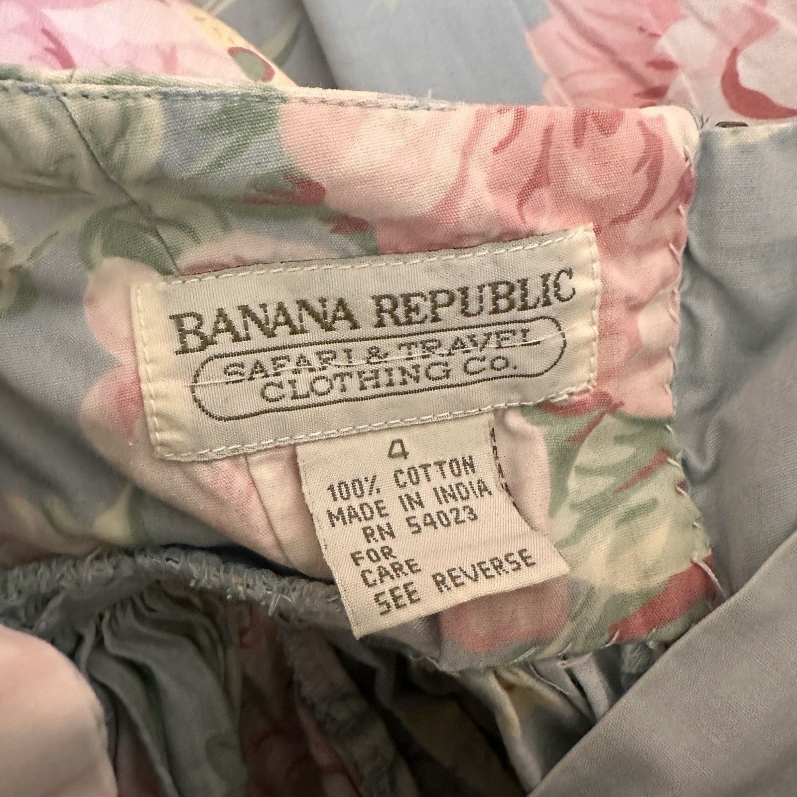 Vtg Banana Republic Sun Dress 4 Cotton Midi 70-80s Floral Garden Rose