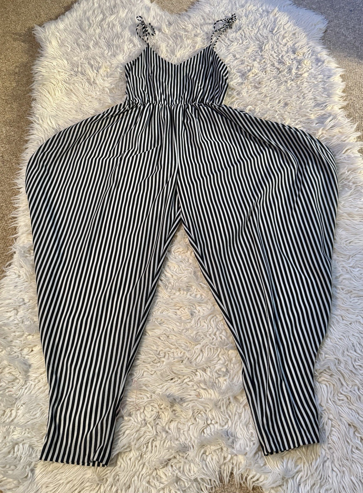 Vtg Diamond’s Run Wayne Harem Striped Jumpsuit Disco Studio 54 70s Dress S M