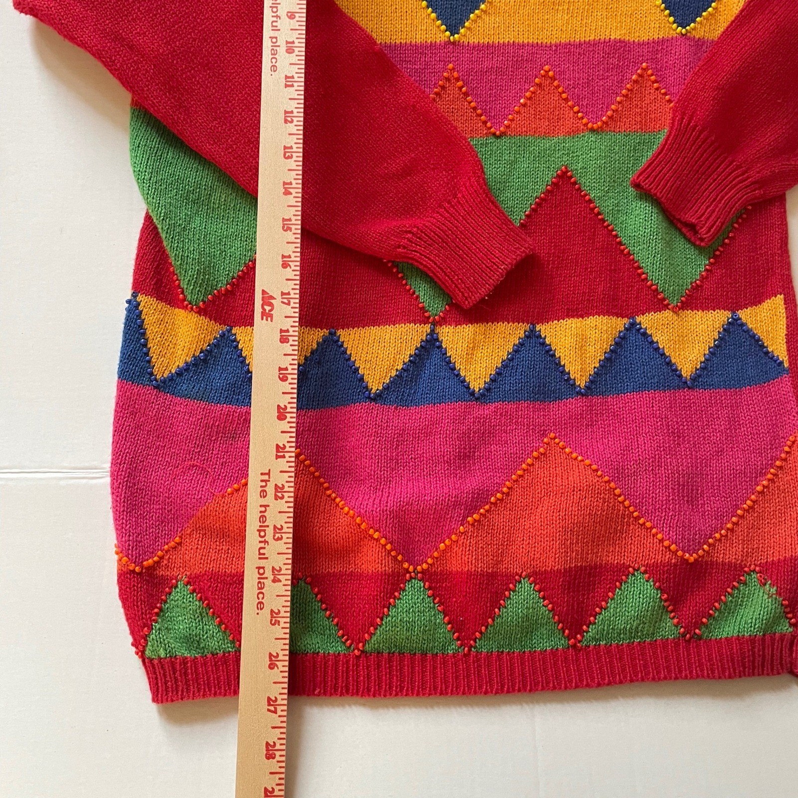 Colorful Vintage Funky Gladys Bagley Sweater Small
