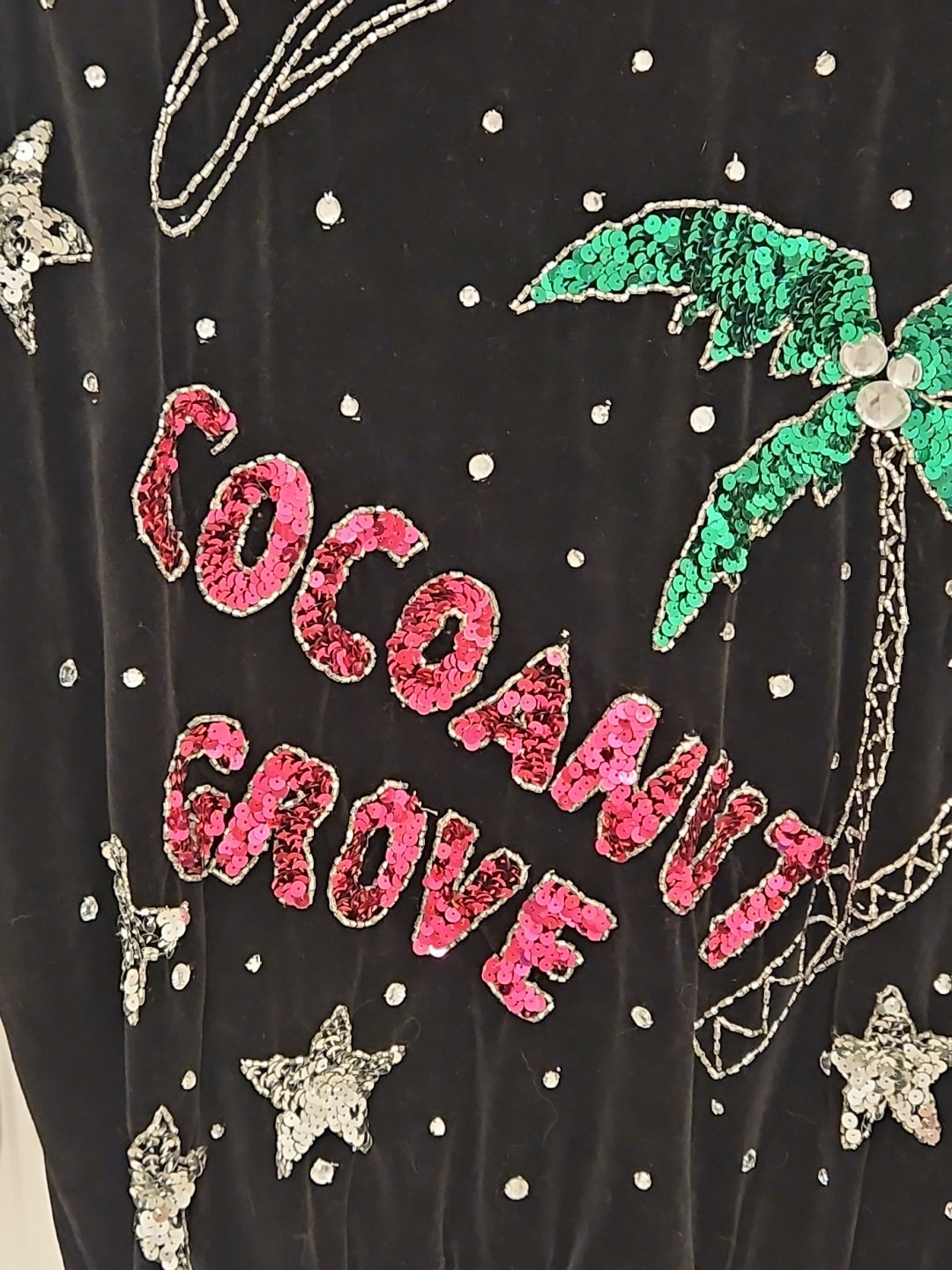 Vintage 80s Bonnie Boerer & Co Velvet Sequin Hollywood Nightclub Sweatshirt L