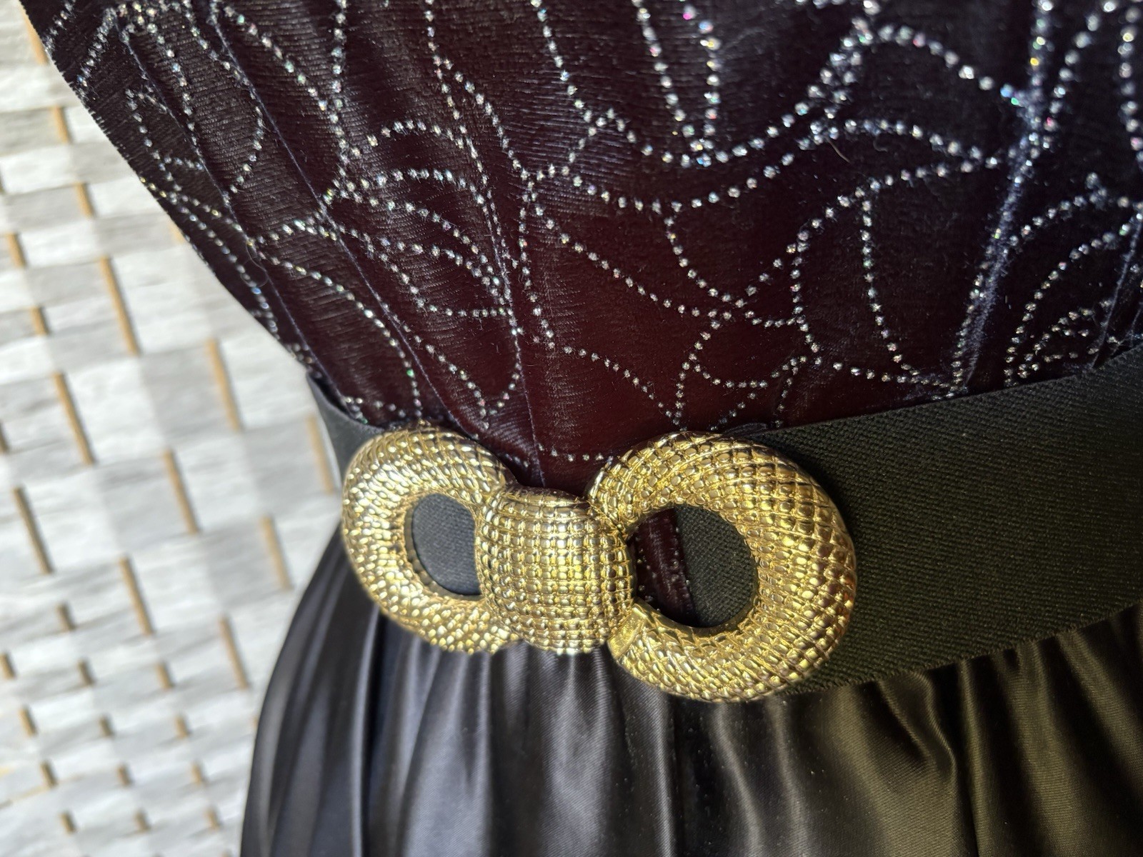 Vintage 60’s FILIGREE Black Silver Rockabilly Country Singer Dress Costume SZ 6