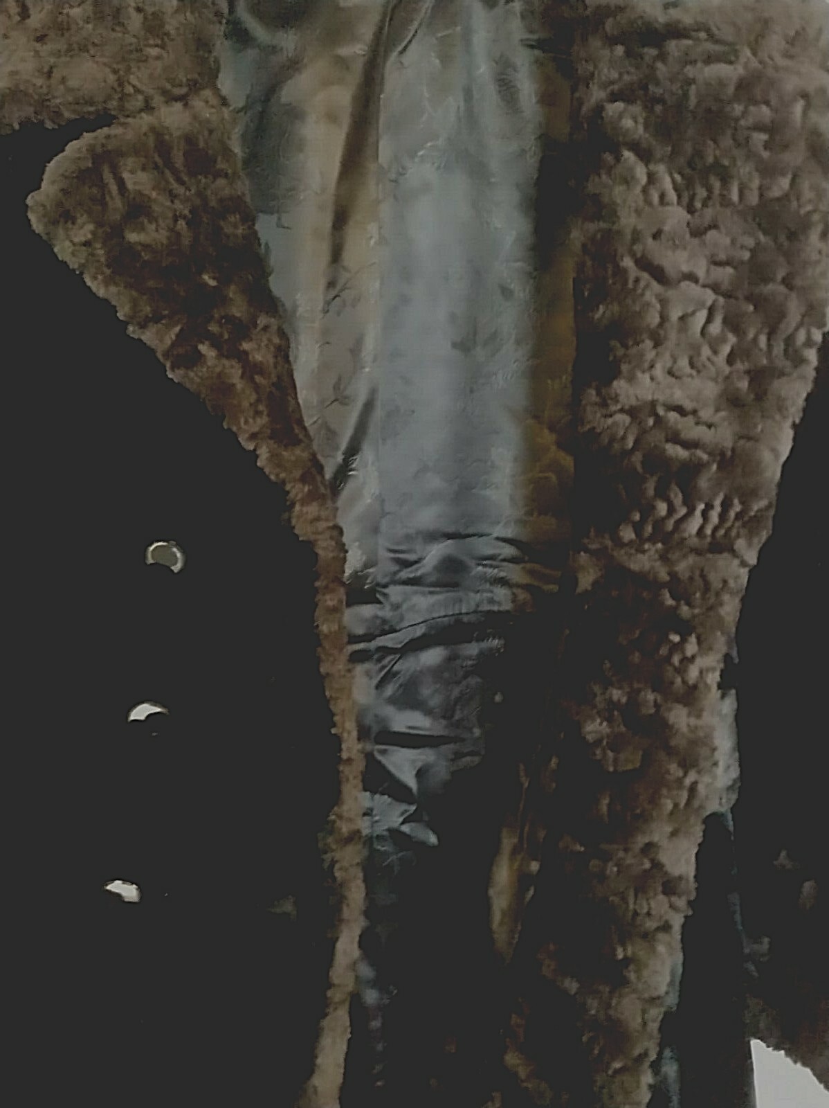VINTAGE BORGANA BY RUSSEL TAYLOR FAUX FUR/FAUX PERSIAN LAMB COAT-M-GENTLY WORN