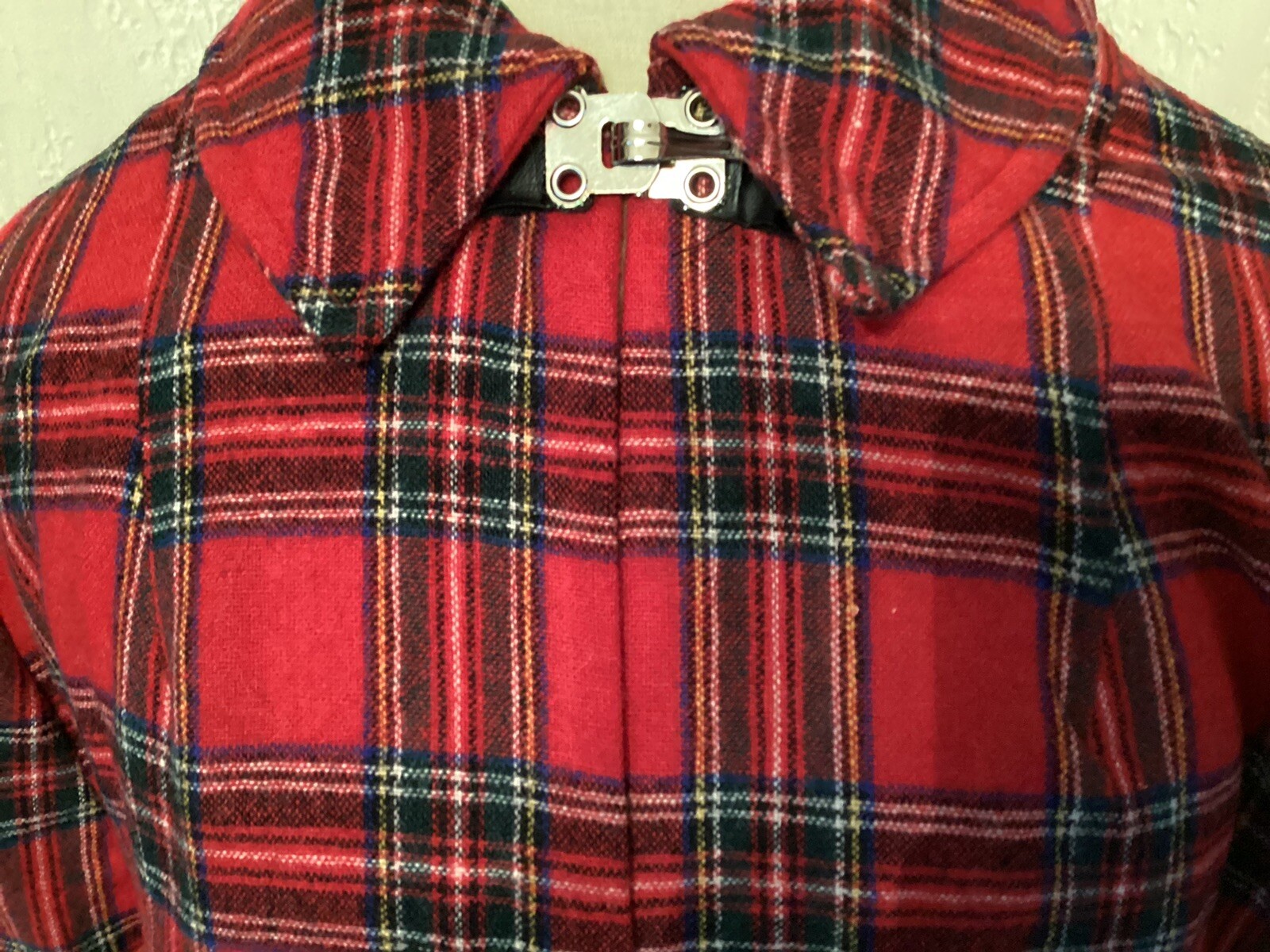 Vintage Johnny Appleseed Tartan Plaid Wool Cape Wow!