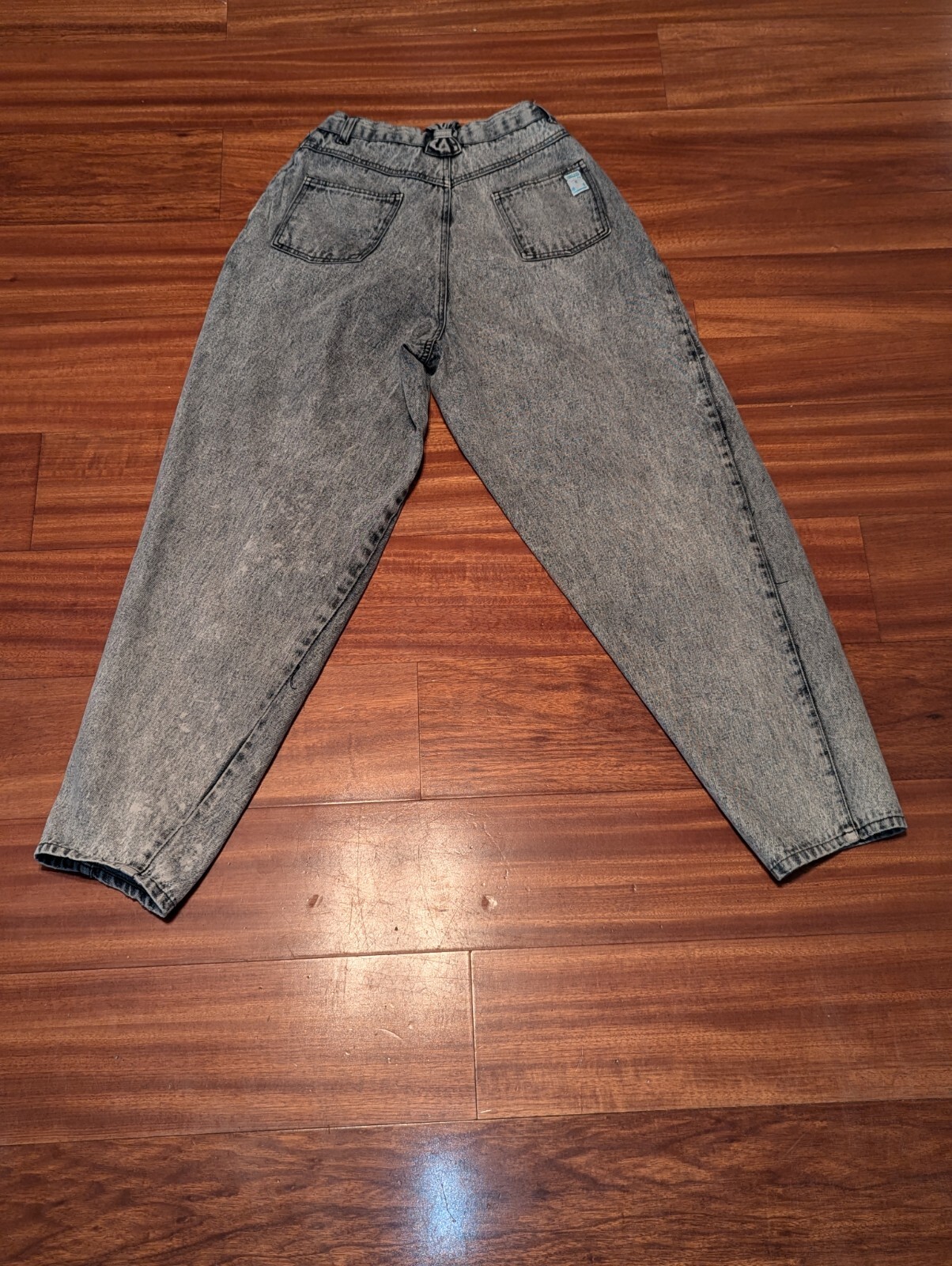 Vtg 80’s Wide Leg High Waist Baggy Sunset Blues Jeans Acid Wash 27×30 sz 11 Gray