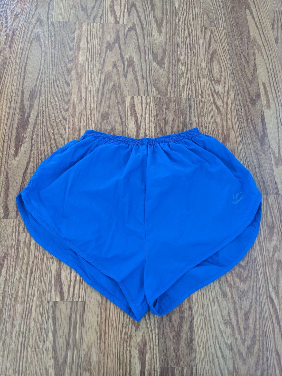 Womens 80s 90s vintage Nike running high rise shorts blue key pocket Short XS