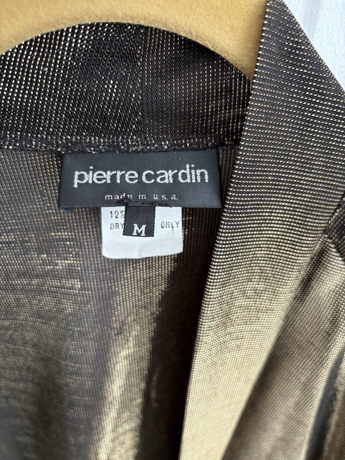 Pierre Cardin Vintage Metallic Gold Lurex Open Front Cardigan Duster Womens M
