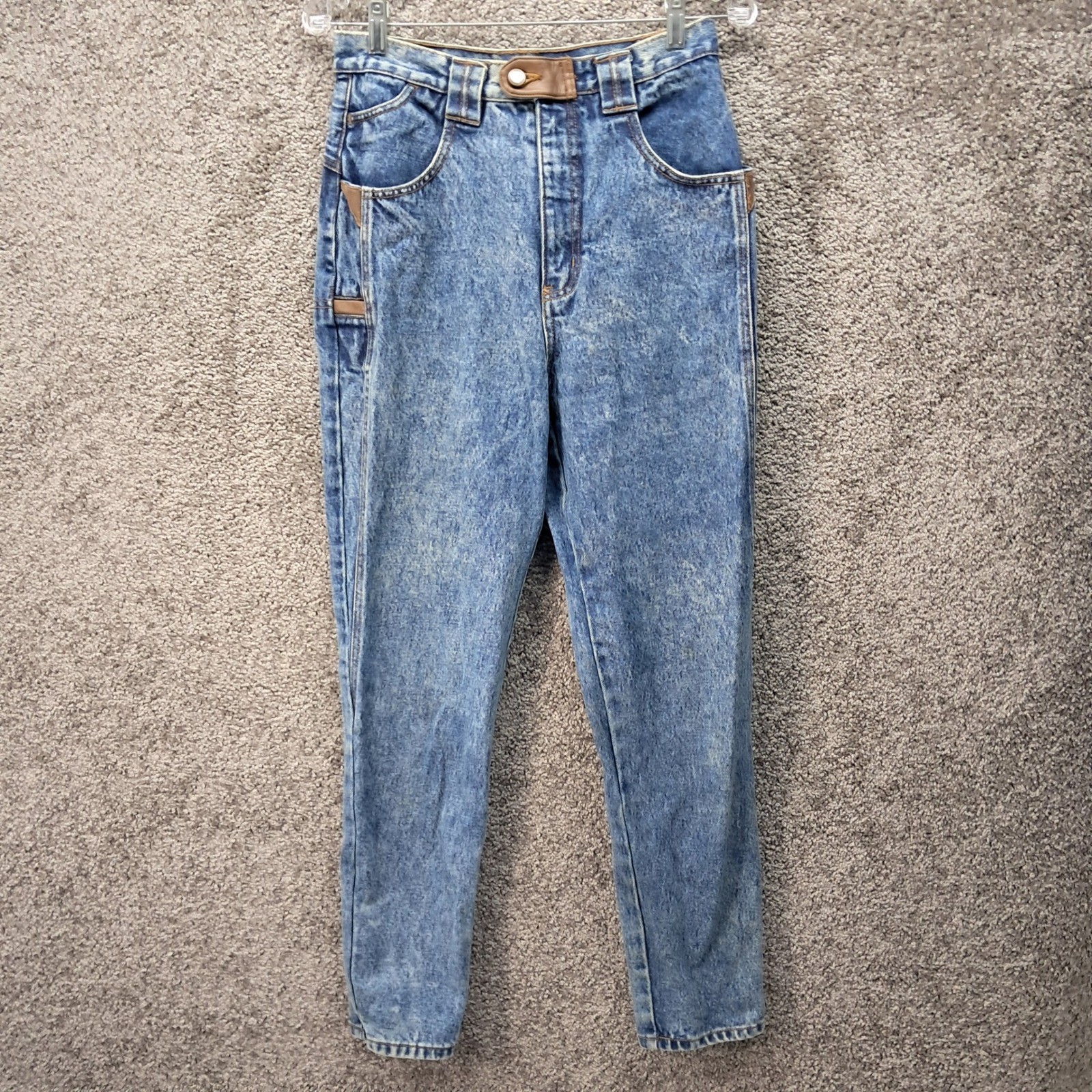 Rio by Stephanie Maison Vintage Acid Wash High Waist Tapered Jeans Blue Sz 11