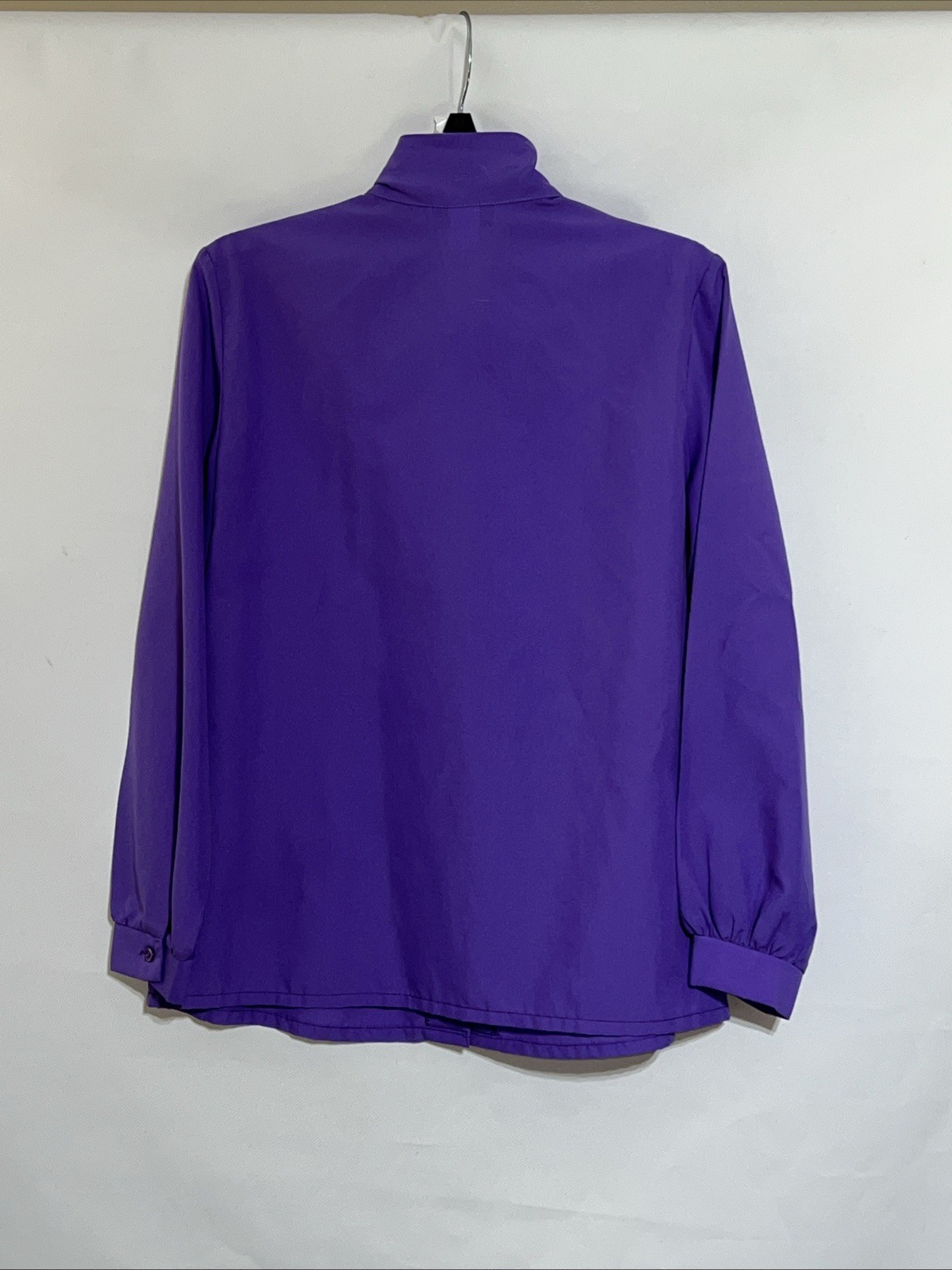 Vintage 70’s Lucky Winner Blouse Pussy Bow Purple Size 16 Business Casual