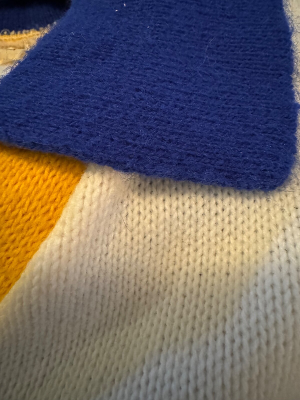 Vintage Dehen Cheerleading Sweater, Size Medium, Royal Blue, Gold and White