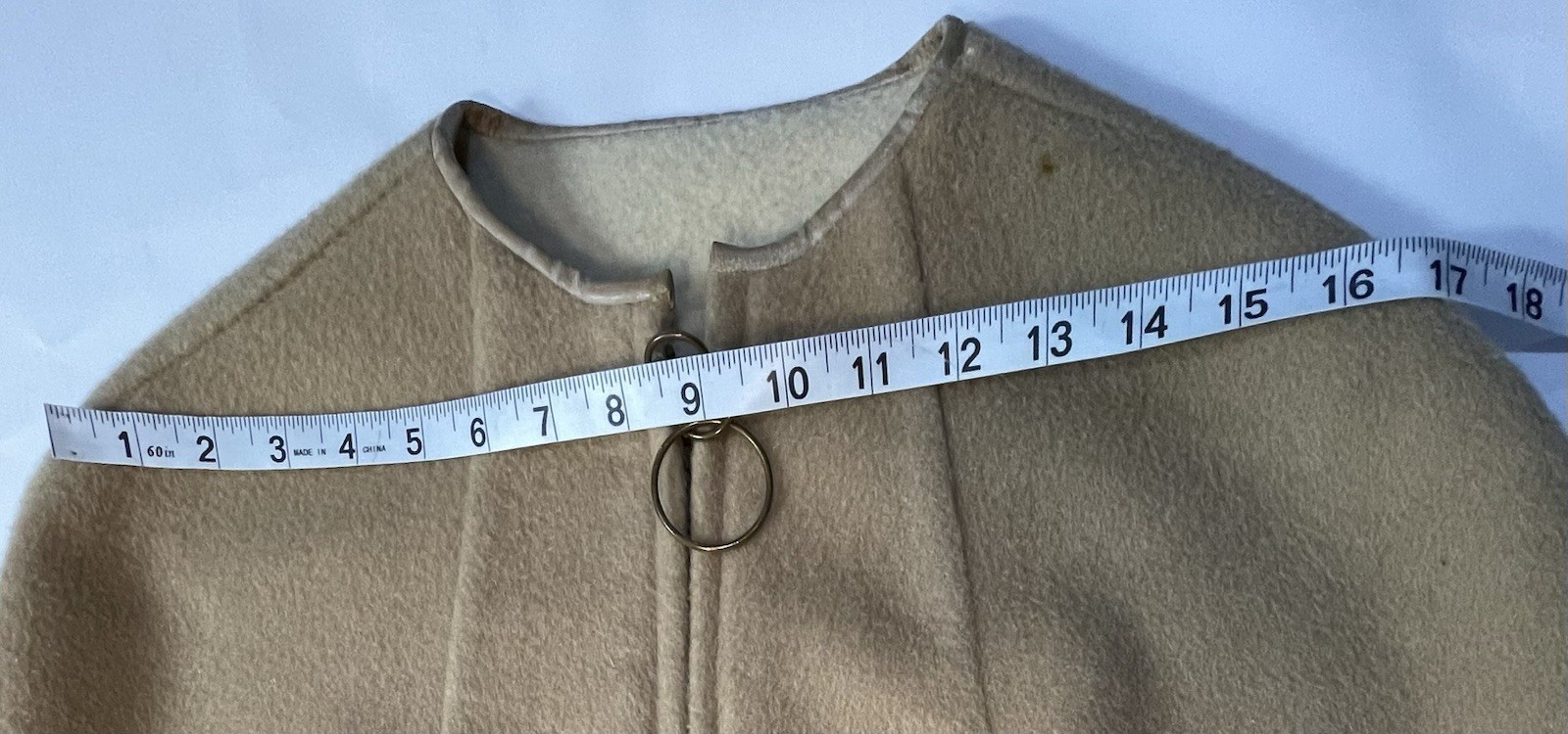 VTG 60s Cape Wool Leather Trim Ring Zipper ILGWU (SEE FLAWS