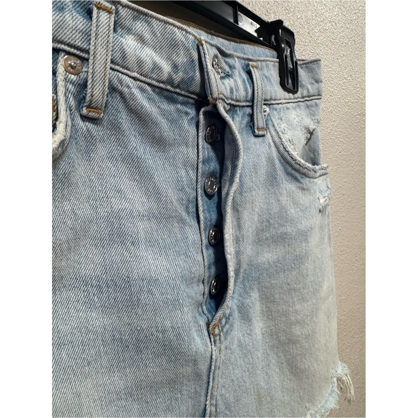 AGOLDE Skirt Light Blue Distressed Denim Mini size 26 $148