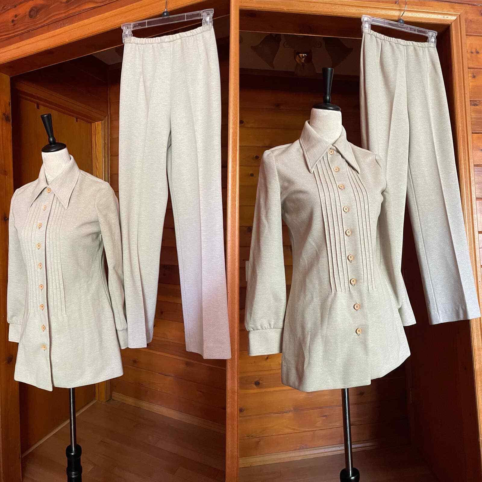 Vintage 70’s Act lll Act 3 Dagger Collar Polyester Leisure Suit Set Sz Small