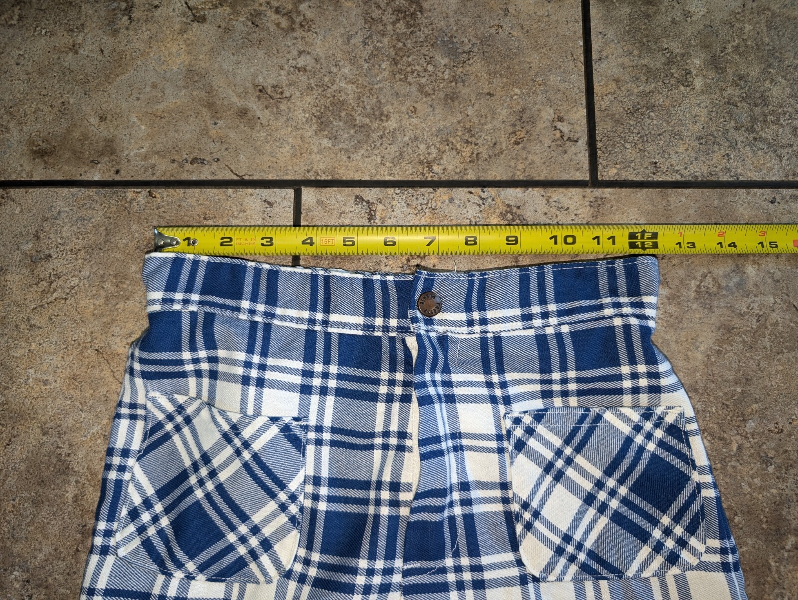 Pretty Please Late 60s/Early 70s Plaid Flared Pants Women’s 24″ Waist