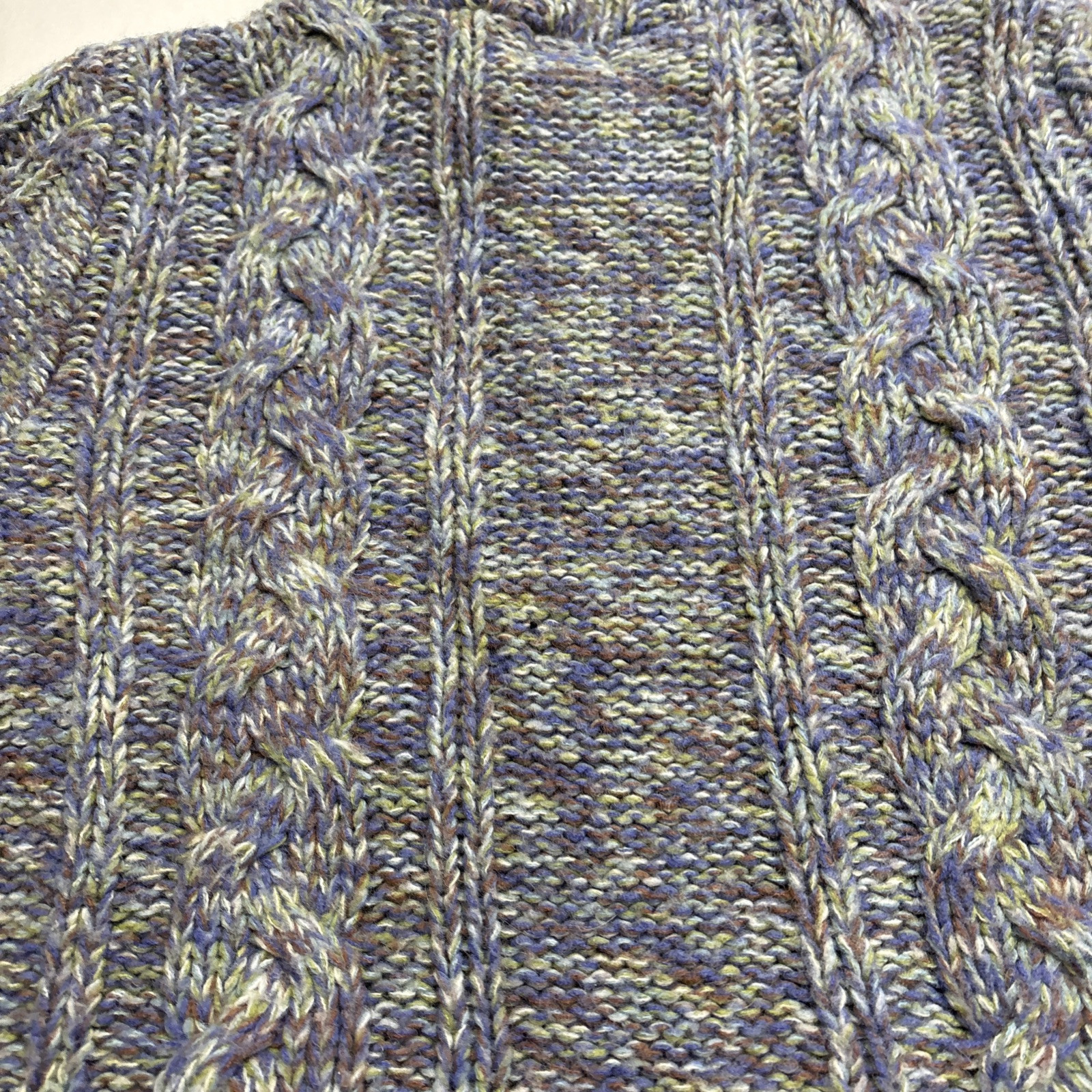 Vintage TILT Knit Zip Up Hoodie Sweater Sz M Cottagecore Blue Purple 90s Y2k