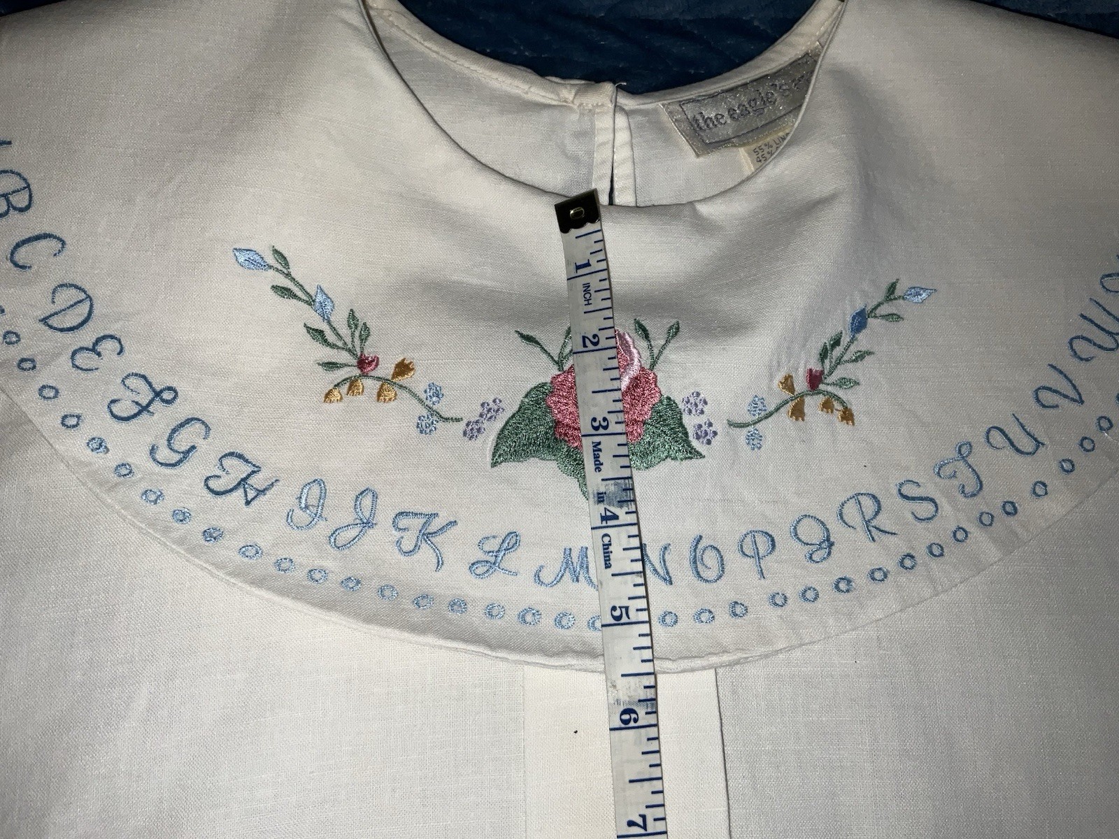Eagle’s Eye Vintage Shirt With Embroidered Alphabet Collar Teacher Size 6
