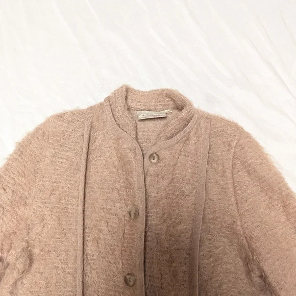 Pitlochry Mohair Wool Scottish Vintage Cardigan Coat Textured With Pockets