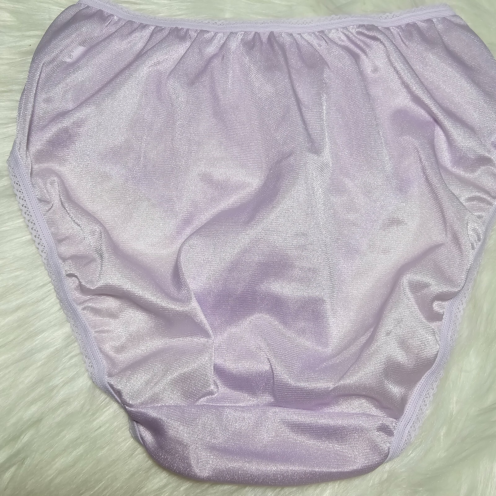 Vintage Silky Purple Panty 100% Nylon Sissy Sheer Brief Size 6-7 Hip 35-39″