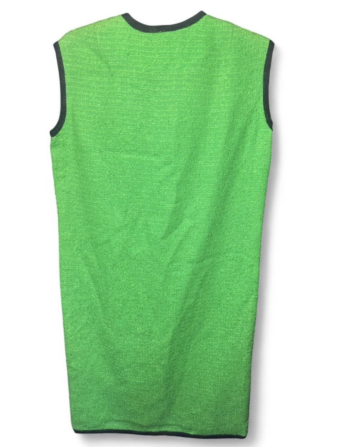 Vintage 1960s Bright Green And Black Button Down Mod Dress By Youth Guild Of NY