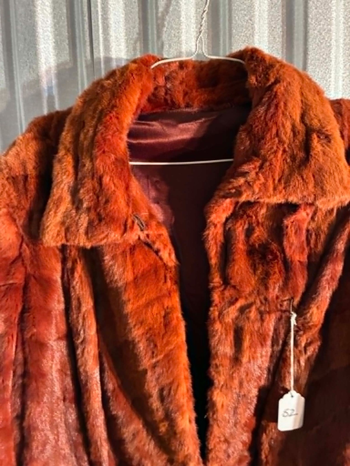 Vintage Cinnamon Brown Genuine Mink Fur Stroller Swinger Long Coat Size L/XL