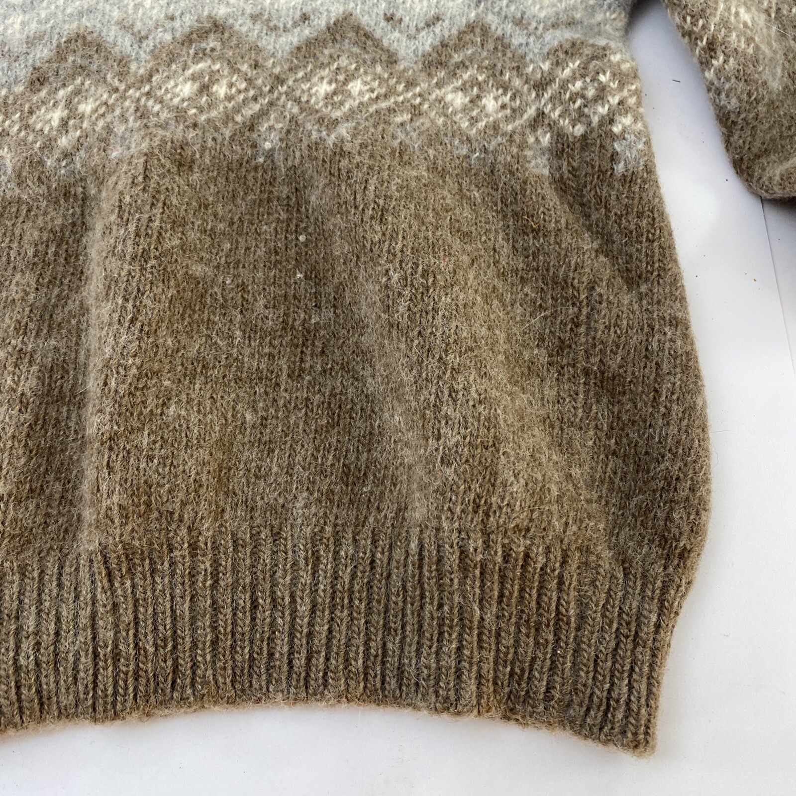 Vintage Pendleton Womens Winter Sweater XL VTG Brown Grey Navajo Pull Over