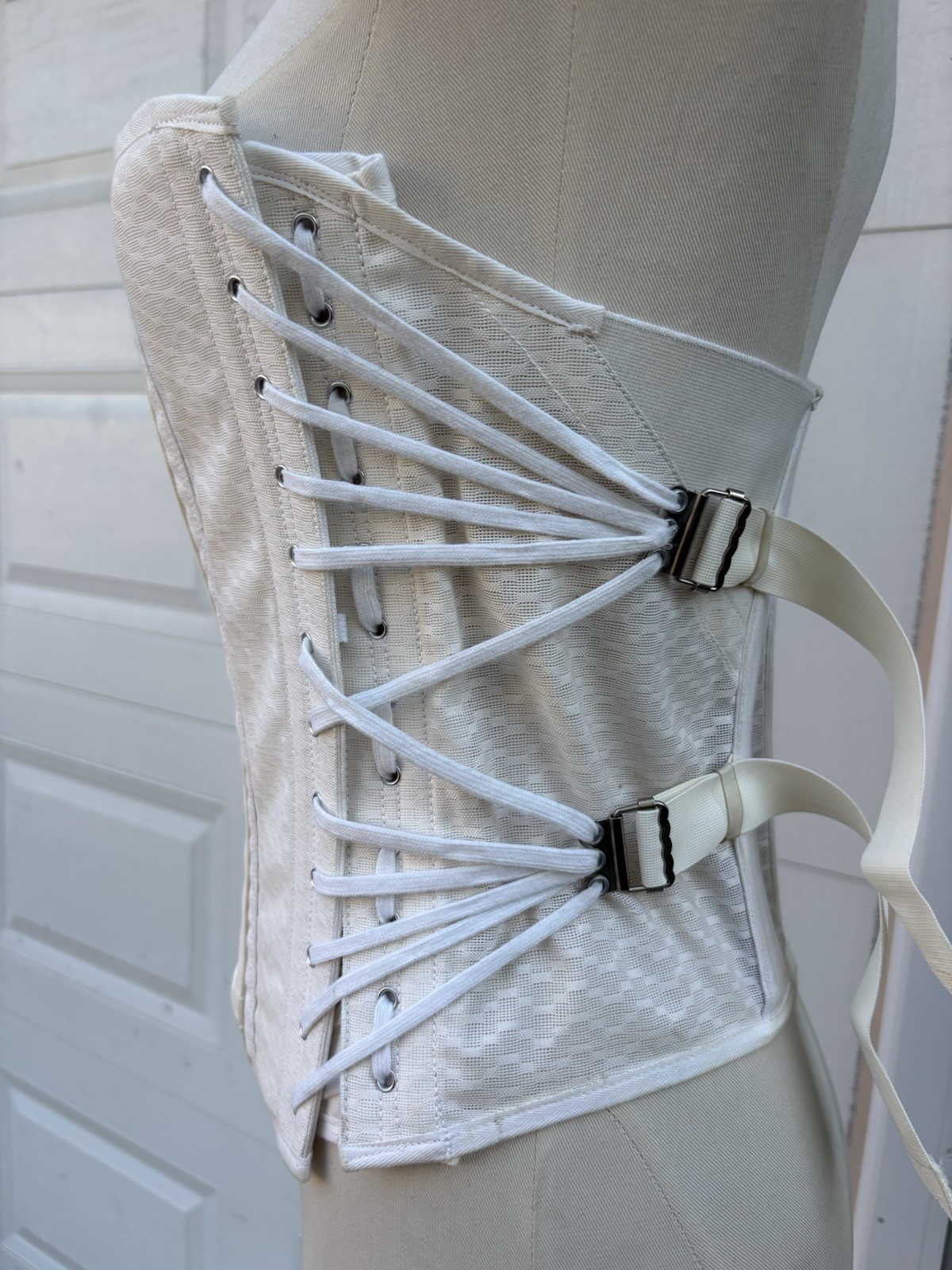 Vintage 1970s lace up Fan Medical Corset Girdle Brace Cosplay W Up To 35