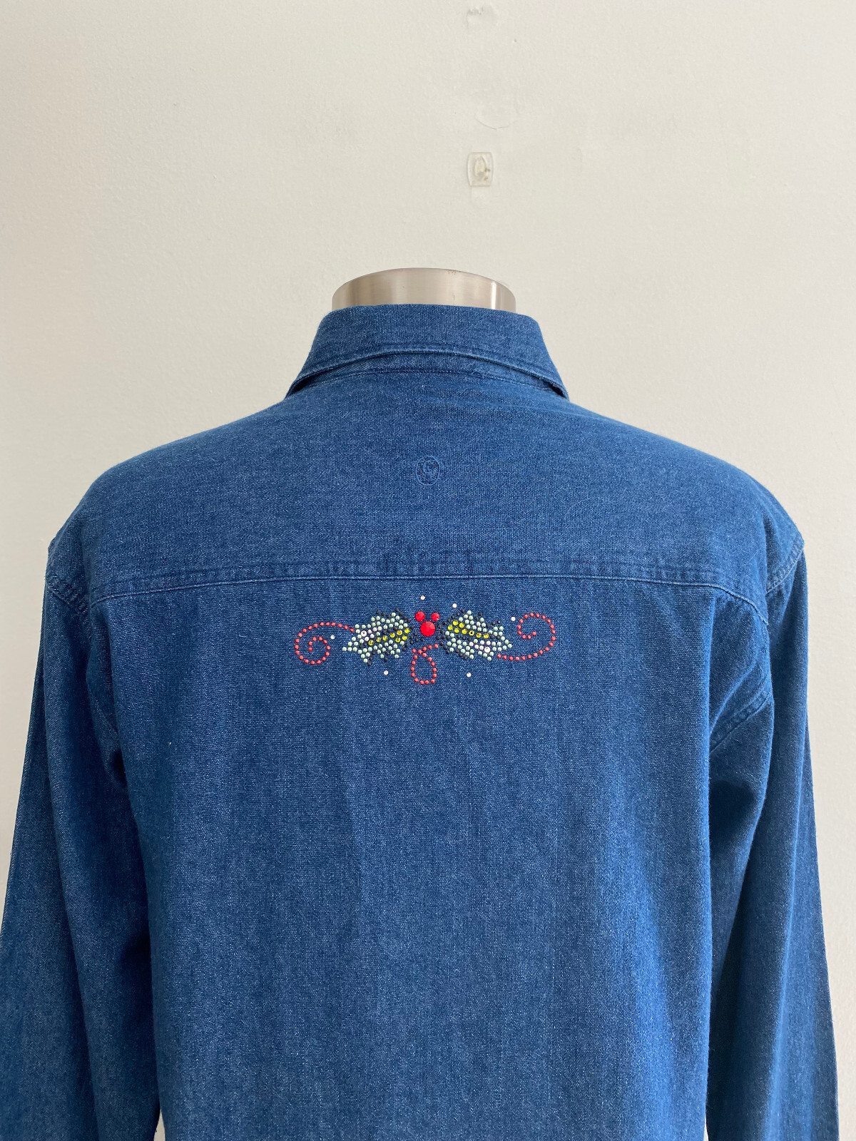 VTG Christine Alexander Swarvoski Crystal Accent Button Front Top sz Small