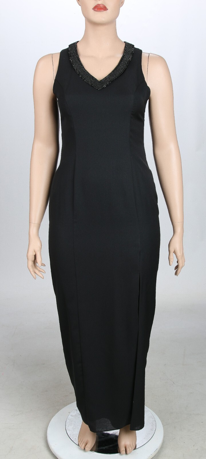 New Image Vintage 80s 90s Black Beaded Party Prom Bridesmaid Dress sz 16 NWT