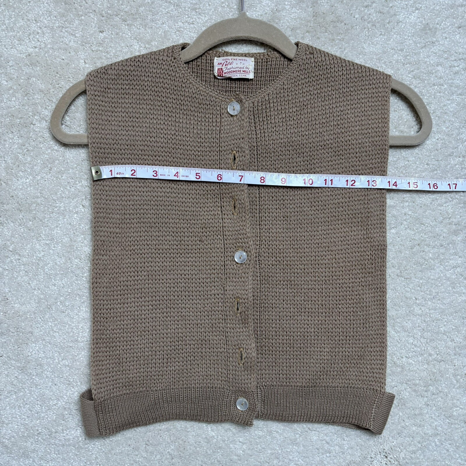 Vintage Wool Knit Vest Alberic Beldoch Popper Woodmere Mills