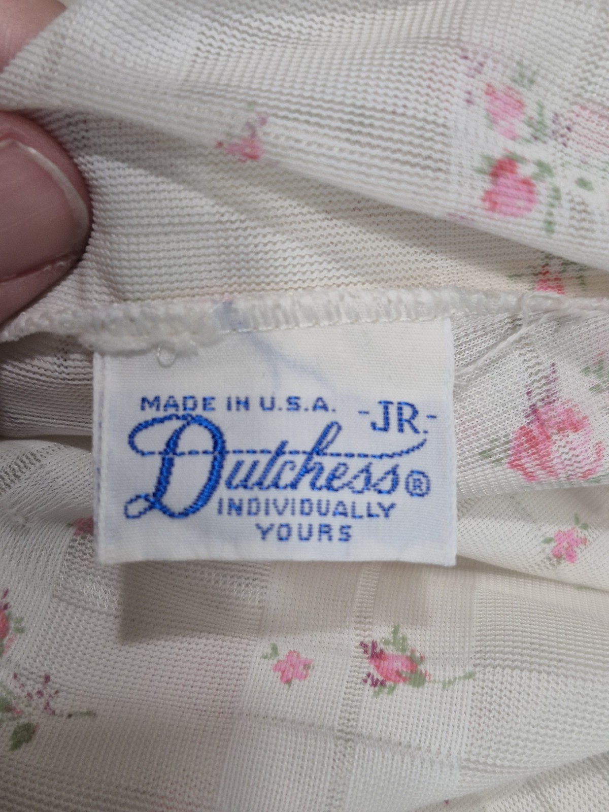 Vintage Ivory With Pink Floral Full Length Nightgown Robe Dutchess Jr 11 Girly