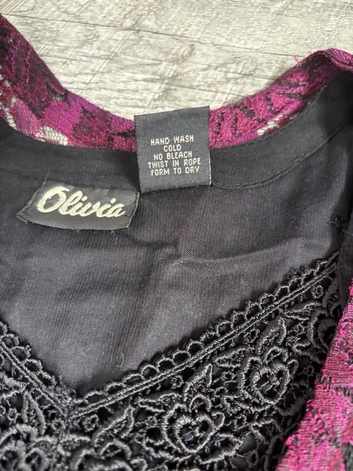 Olivia Vintage 90s Whimsigoth Lace Maxi Dress S Plum Purple Godet Flare Romantic