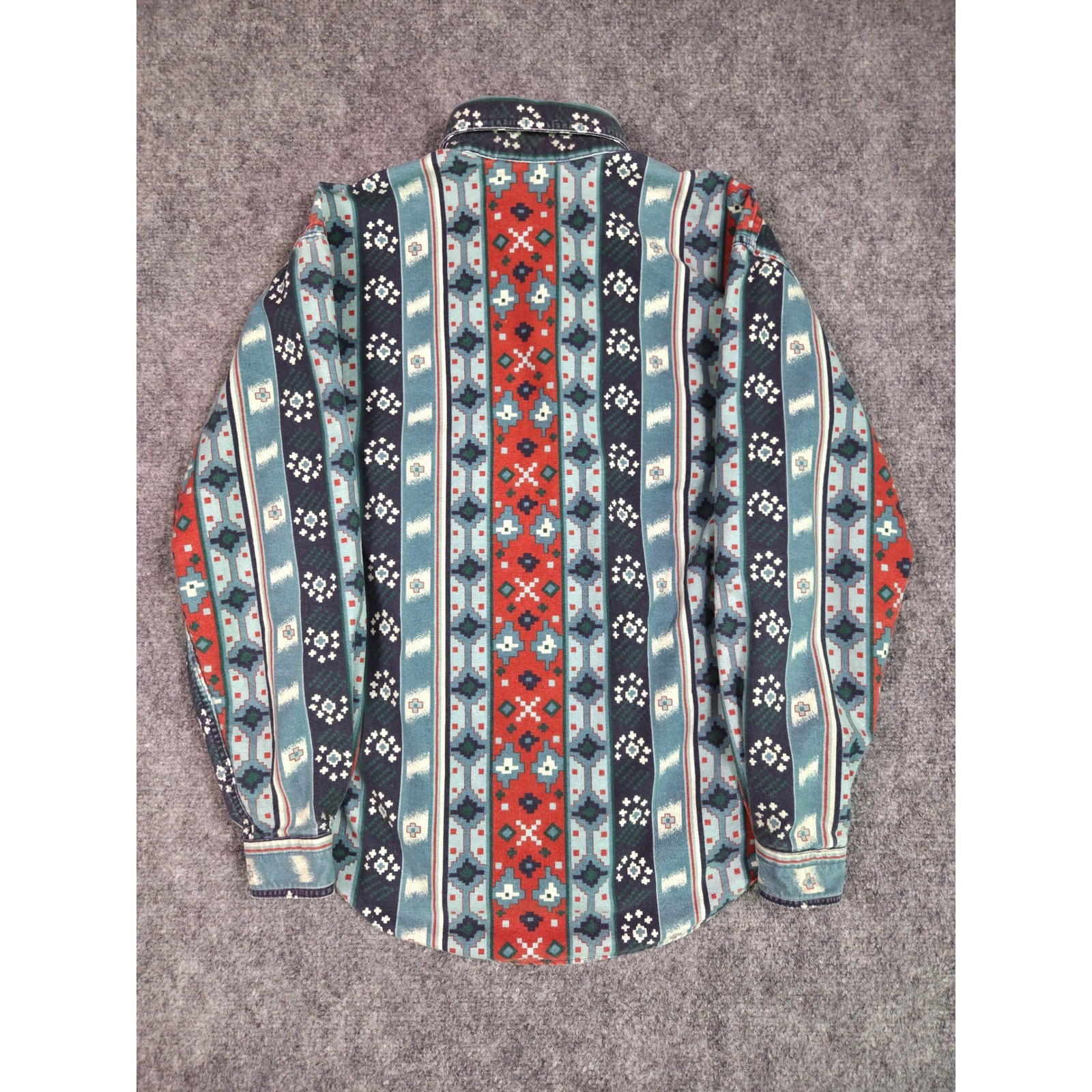 Vintage 90s Woolrich Button Down Shirt Womens S Multi Color Southwestern Aztec