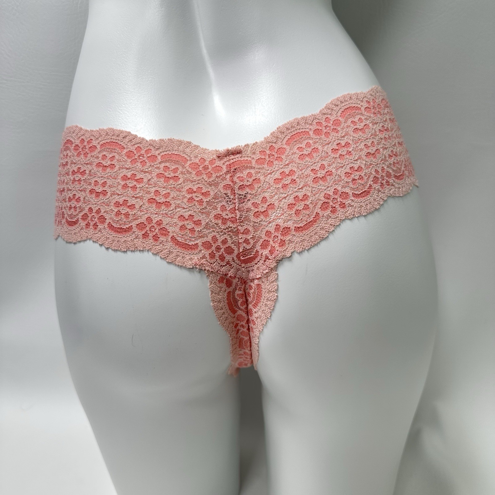 Vintage Victoria’s Secret Angels Floral Wide Lace Thong Panty Sz Large 2008 Y2K