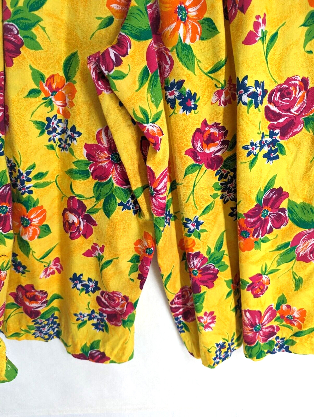 Talbots vintage women’s yellow floral cotton gaucho pants/ split skirt pockets