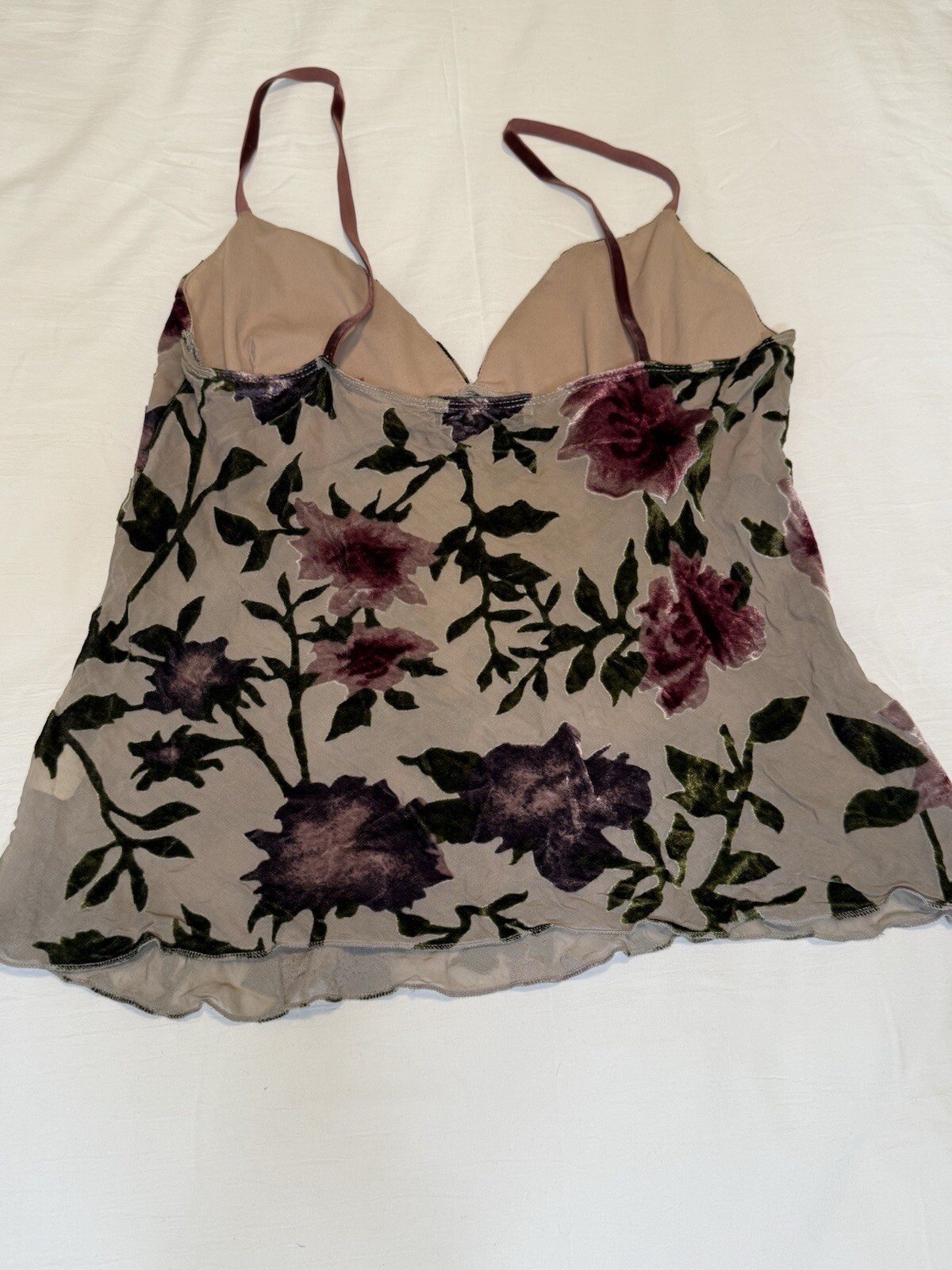 Cooper St Women’s VINTAGE Sheer Camisole With Gorgeous Velvet Flower &. Details