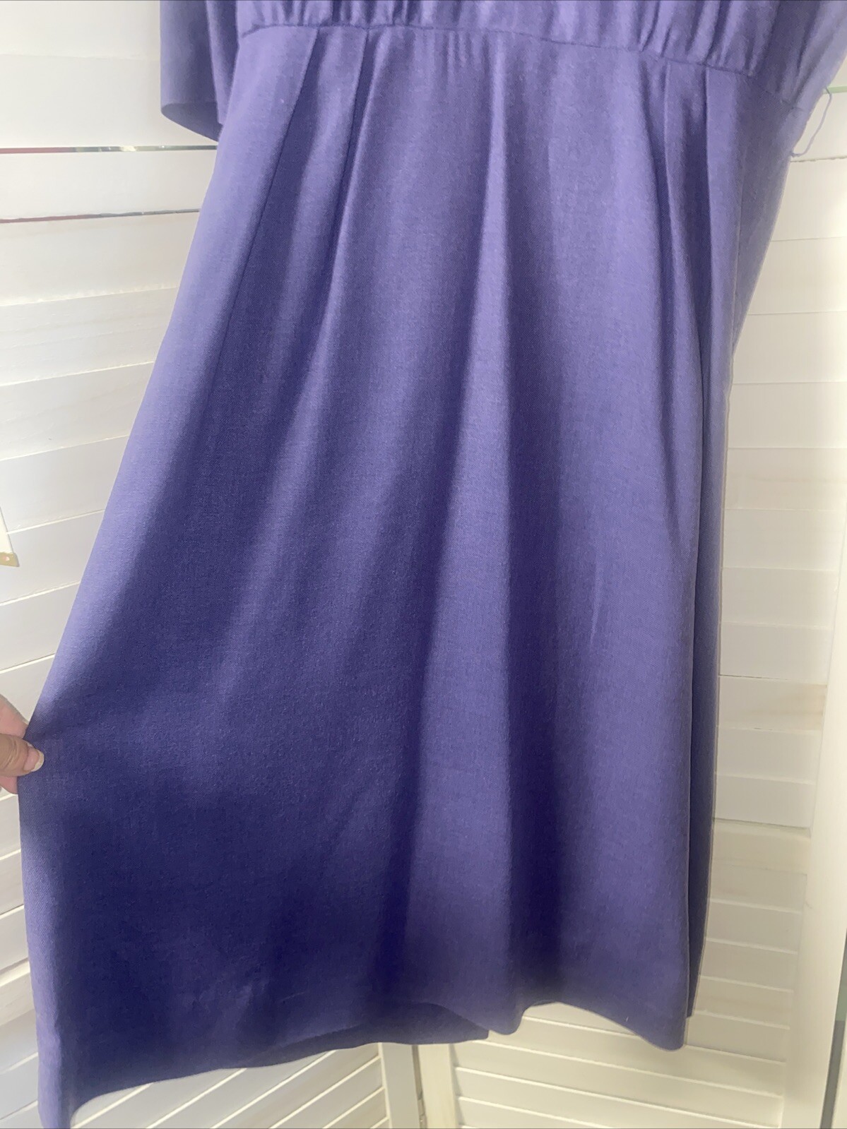 Vintage 50s Handmade Purple Cotton Twill Pencil Sheath Dress Size Small