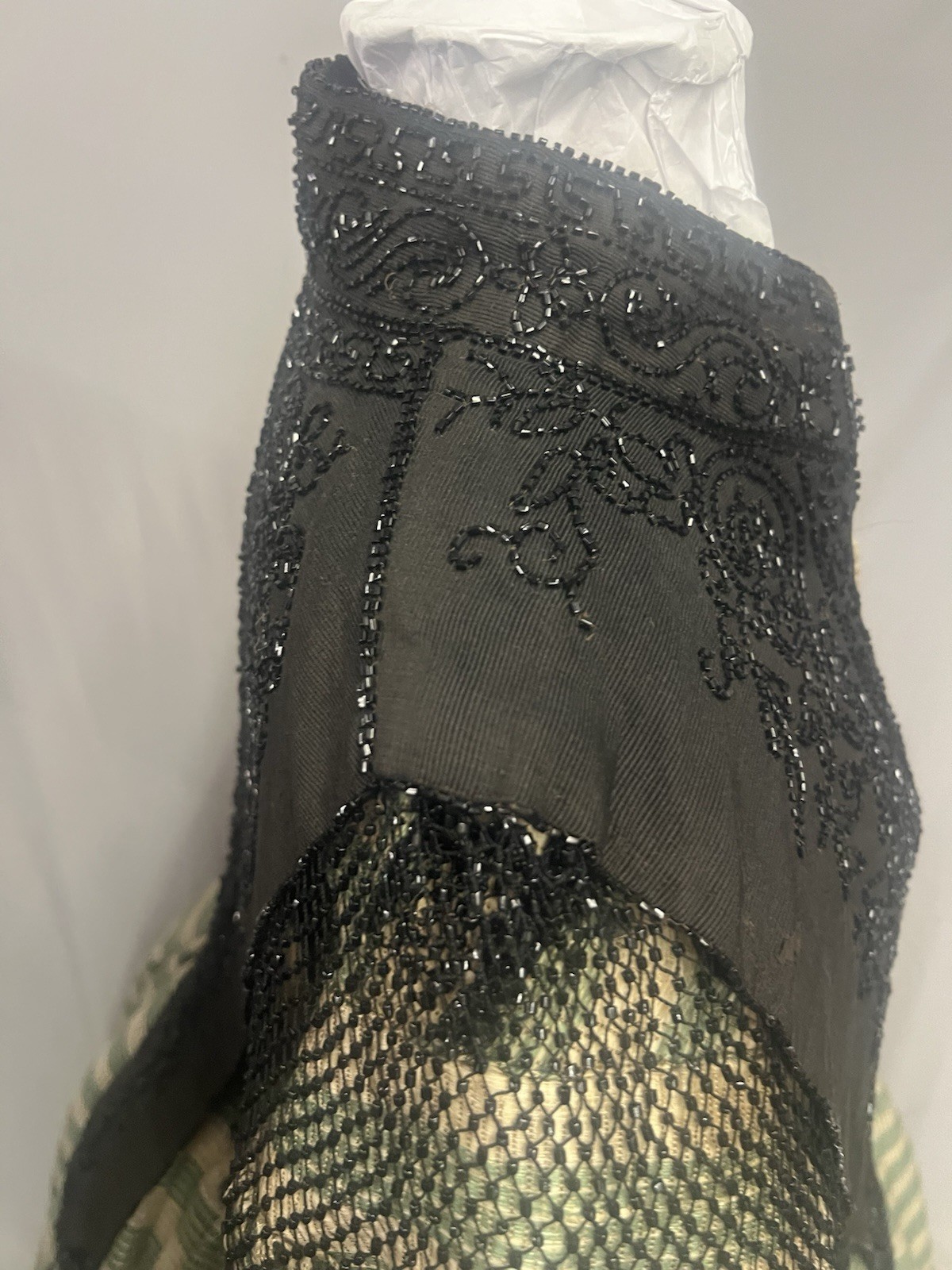 1880’s Silk Faille & Jet Beaded Mantel