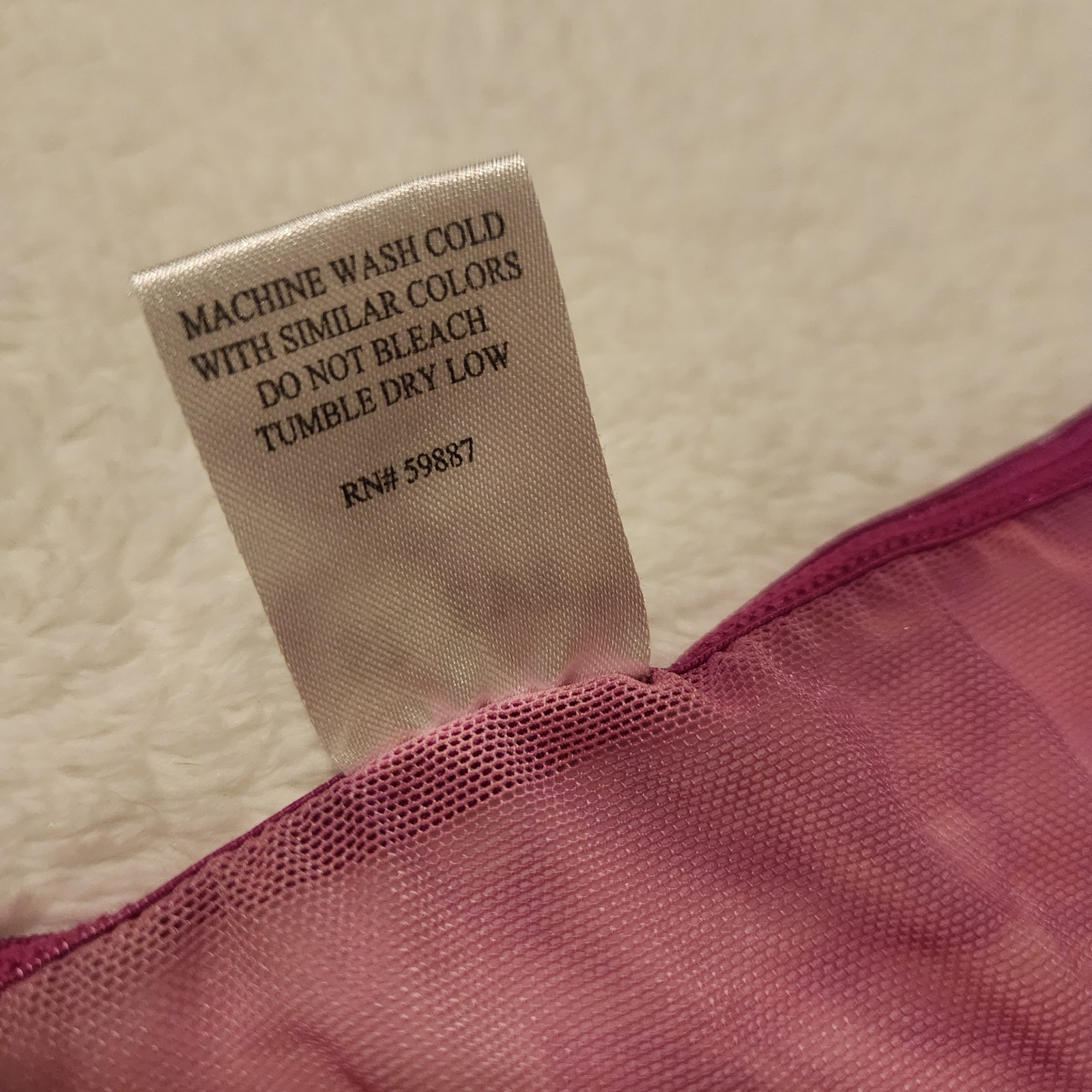 Y2K Vintage St. Eve String Bikini Panties Underwear Sheer Mesh Med Pink Purple
