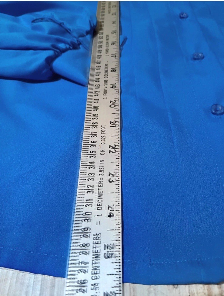 Vintage 80s Blouse Victorian Ruffles Royal Blue Button Up Shirt Luxury Pretty 12