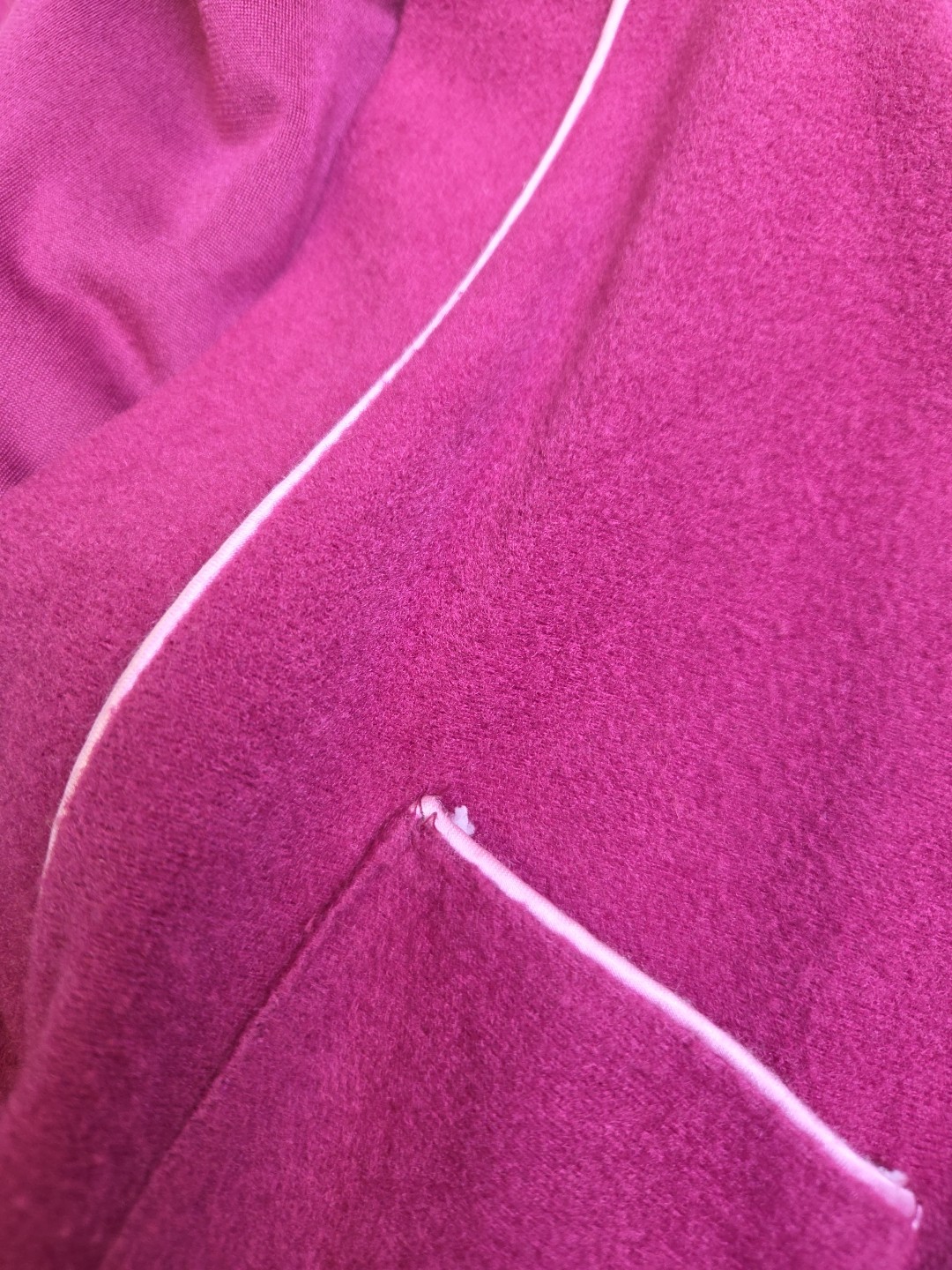 Vintage 70s Velour Robe Dressing Gown Hot Pink Fleece Size 13 Jennifer Dale