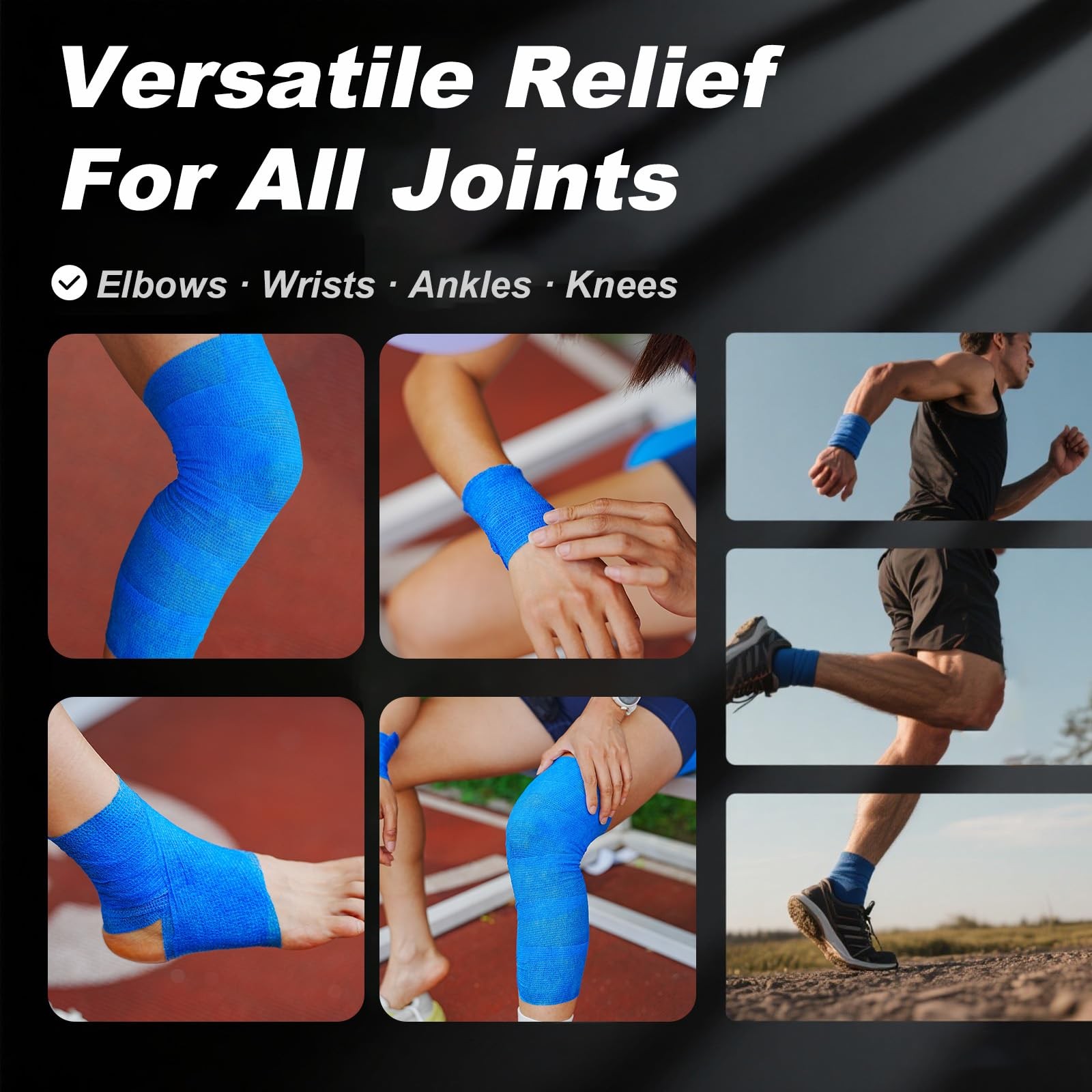 4 Packs Ice Tape, Self Sticking Bandage Wrap,Instant Cold Compression Tape Wrap,