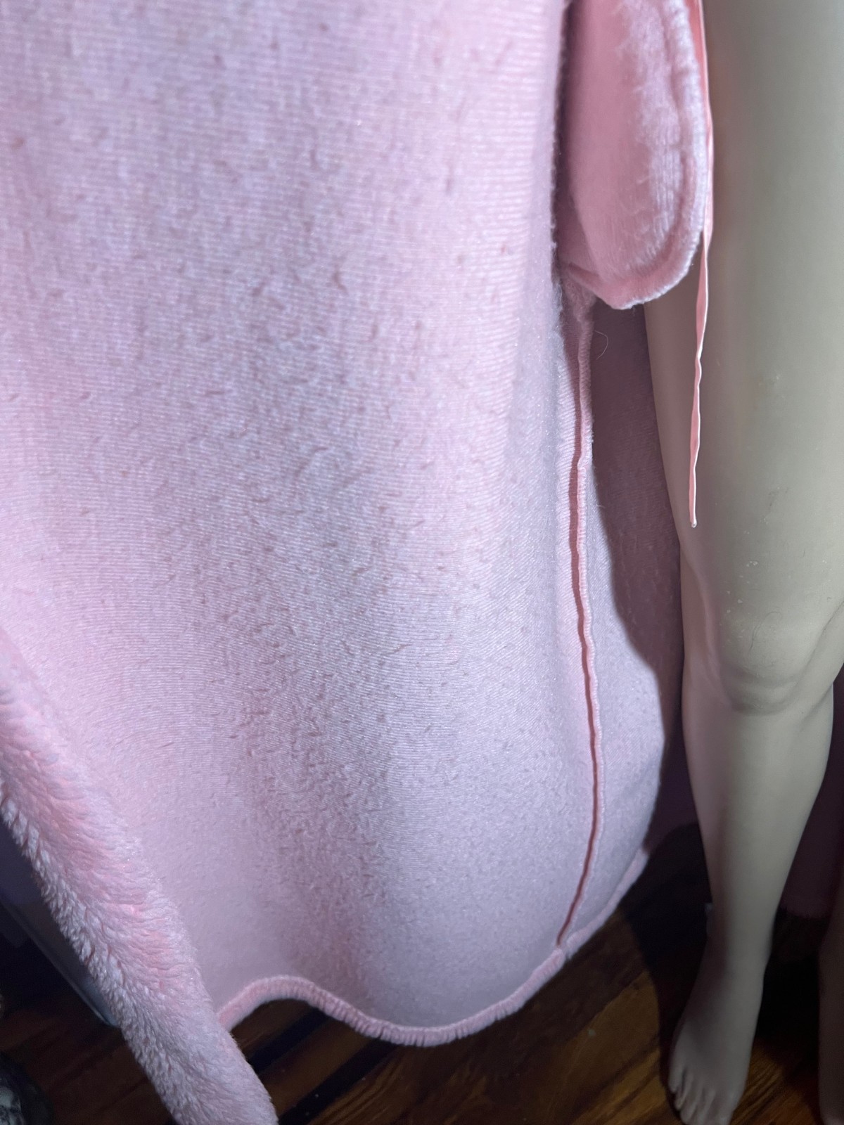 Vintage A Borg Fabric PINK Long Fluffy Furry Plush Robe Medium Made in USA