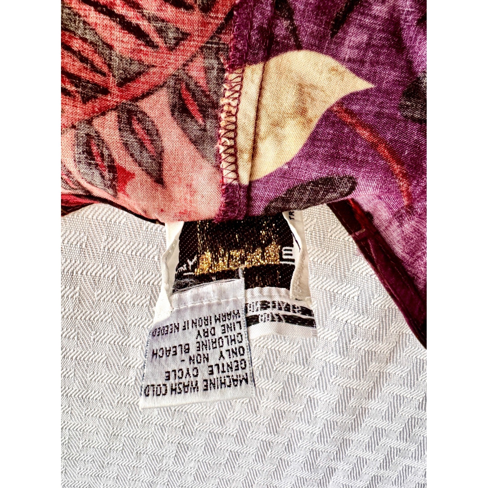 Vintage 90s Bentley Tropical Floral Maxi Dress Rayon Purple Red Green Size 12