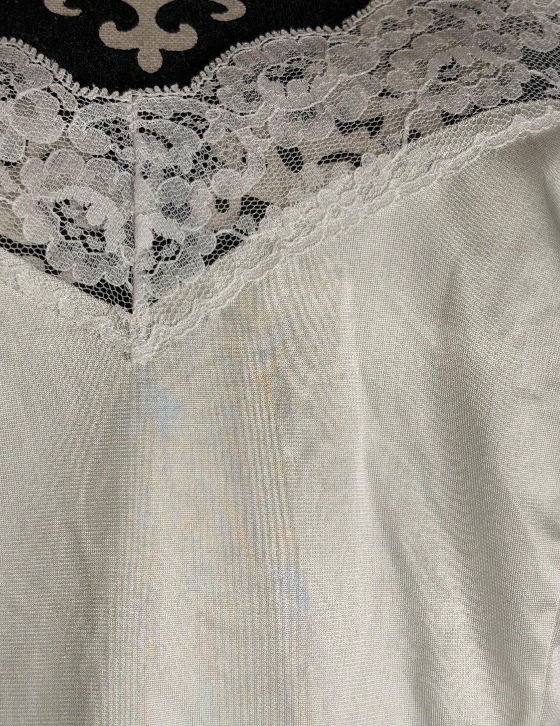 VTG 90’s Sliperfection Women’s White Satin Lace USA Made Spaghetti Strap Cami 2X