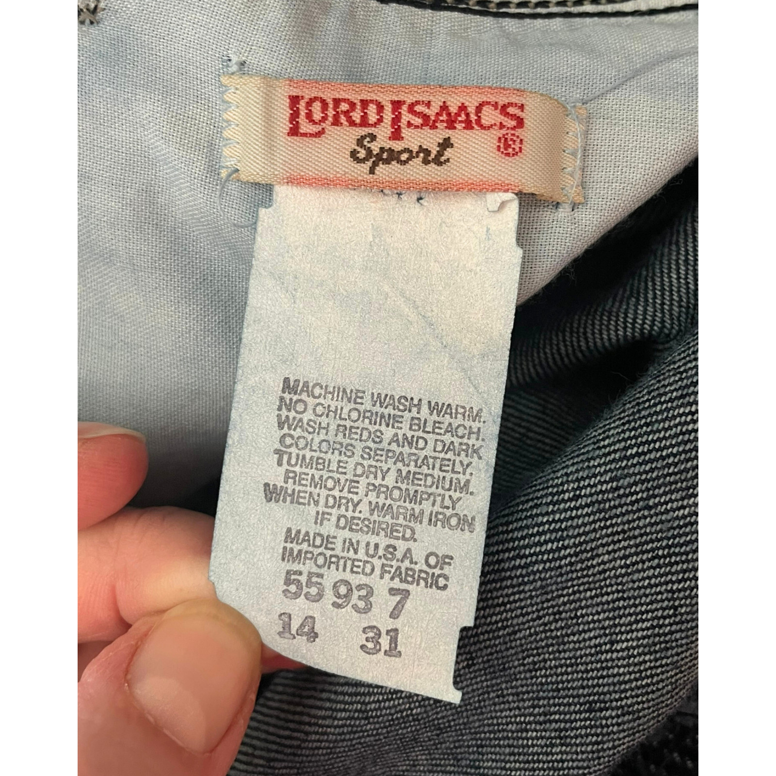 Vtg 80s Lord Isaacs Sport Sz S Elastic Waist Jeans 30″ Front V Yoke Denim New