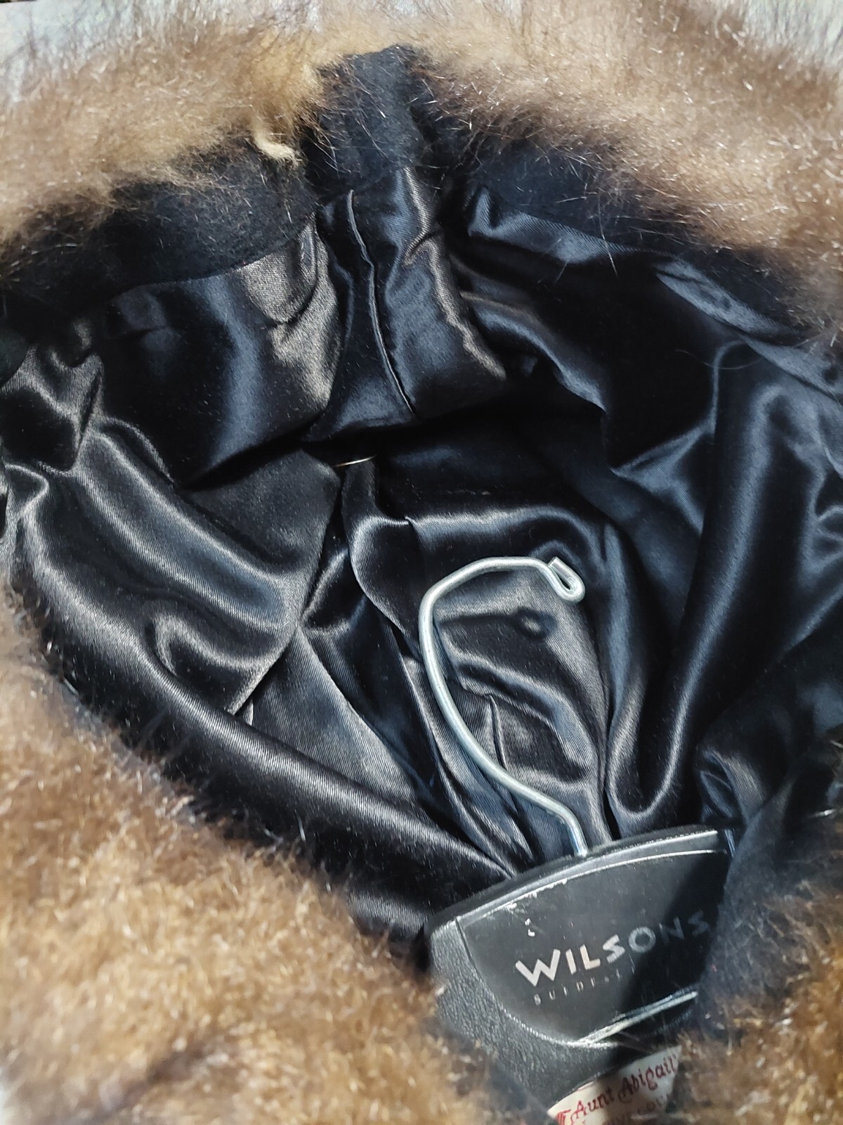 Women’s Small Aunt Abigail’s Attic Black 100% Wool Full Length Cape FauxFur Hood