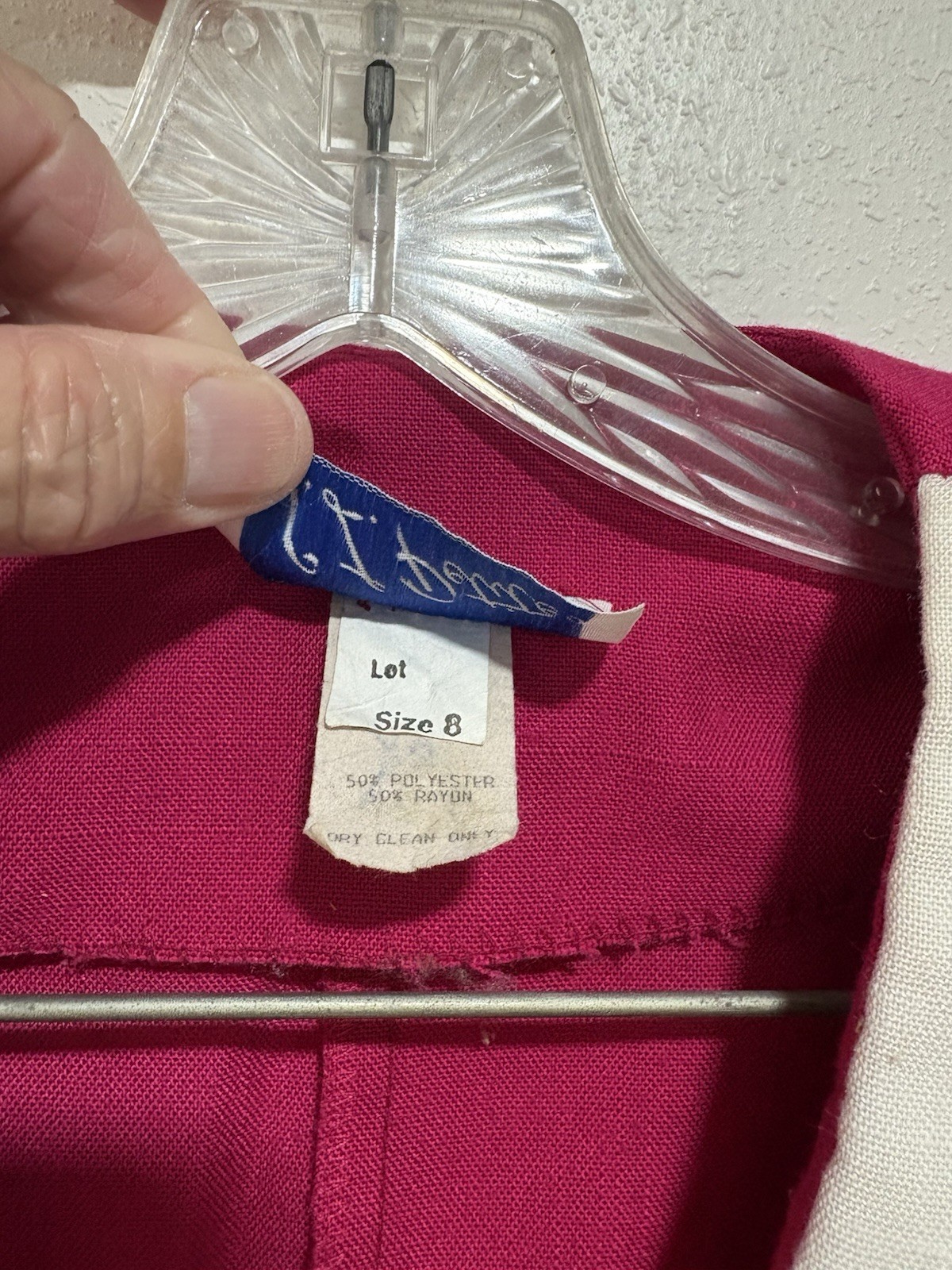 S L Petites Vintage Hot Pink Front Button A Frame Dress