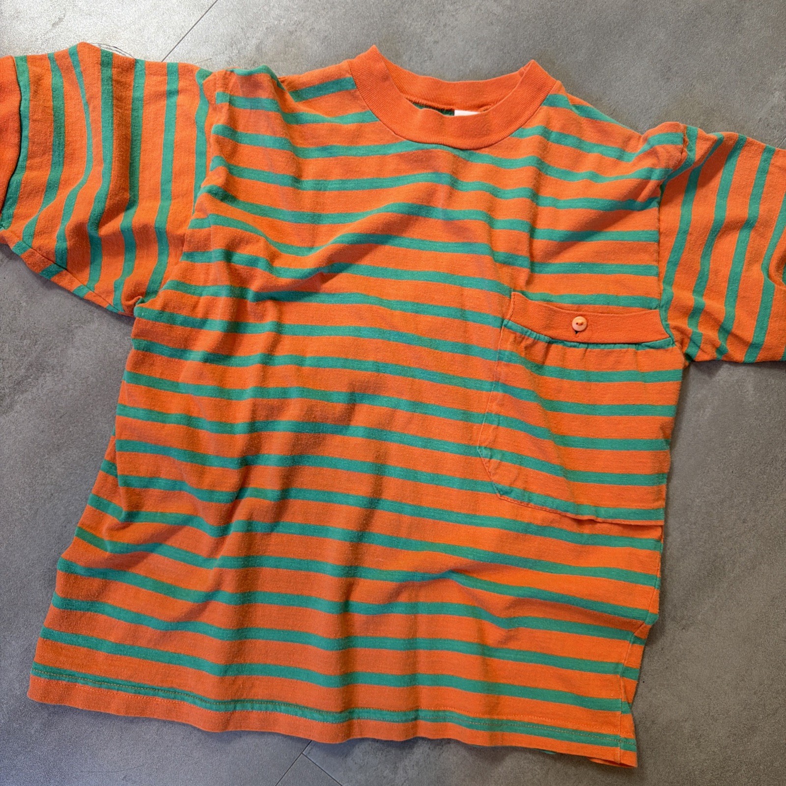 Vintage Weekend Gear Green And Orange Stripped Shirt M/L