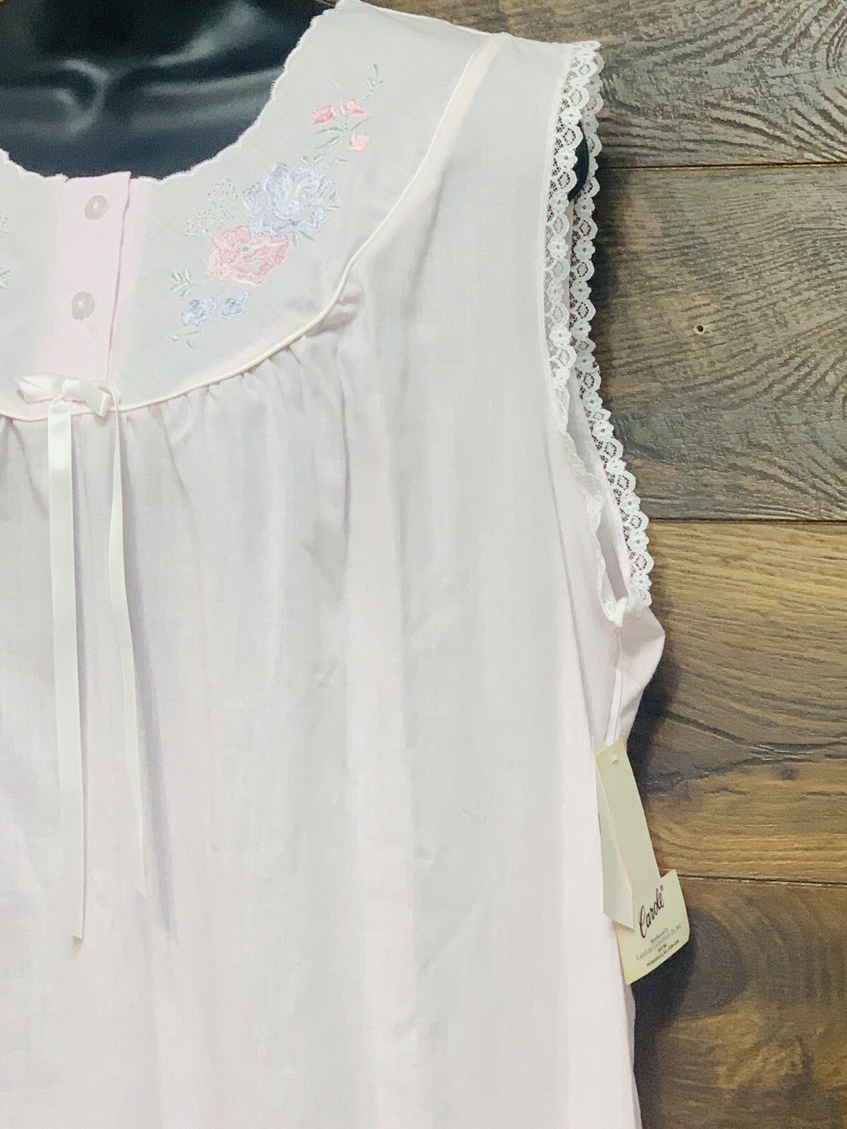 VGT Carole Night Gown Medium Pink Floral CottageCore Grannycore Lightweight USA