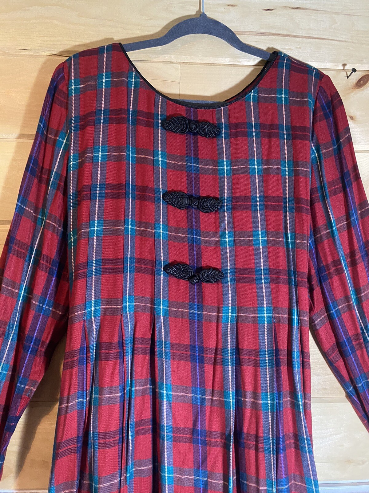 VTG Sarah Elizabeth Red Plaid Maxi Dress 14